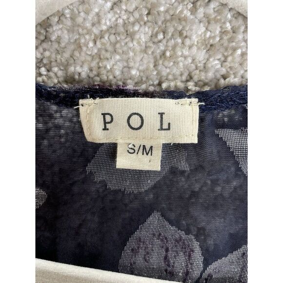 POL Kimono Women's S/M Floral Long Open Front Boho Sheer Velvet - Picture 3 of 8